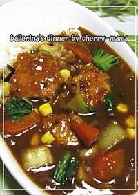 鶏肉団子の中華風カレー