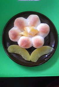フルーツ缶詰のお花パン