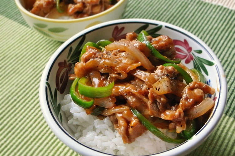 スピード料理 豚コマ肉でポークチャップ丼 レシピ 作り方 By Moj クックパッド