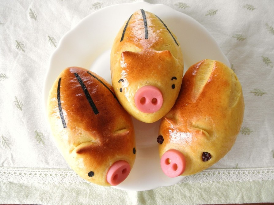 魚肉ソーセージでうり坊パンの画像