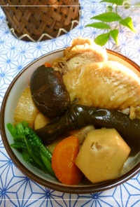 鶏と野菜の煮物　黒糖風味。