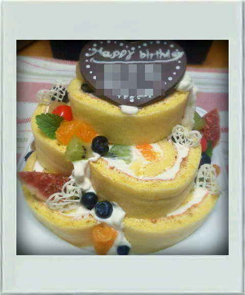 デコレーション☆３段ロールケーキの画像