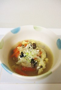 冬瓜(夕顔)と野菜たっぷり中華スープ