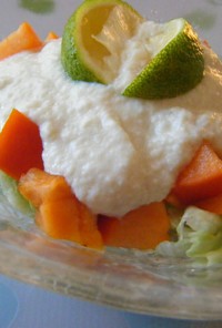 豆腐がヨーグルトに変身～柿デザートサラダ