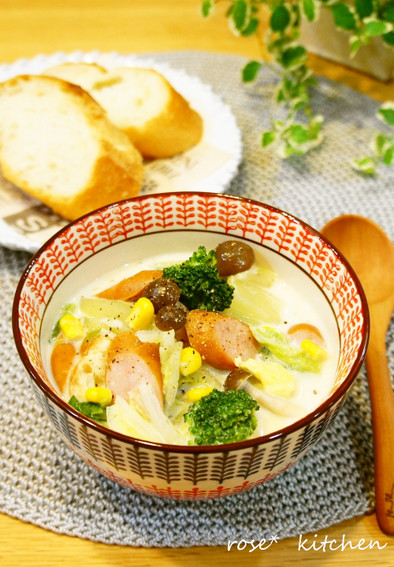 白菜たっぷり✽豆乳スープの写真