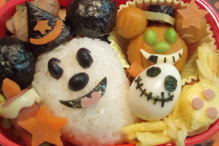 ハロウィンの日のお弁当に ミッキーおばけ レシピ 作り方 By みき ママ クックパッド