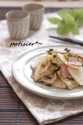 かぶとベーコンの✿ガーリックバター炒め