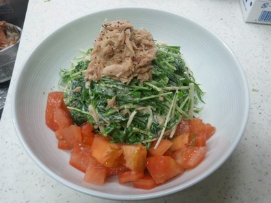 シャキ2＆栄養ばっちり水菜と法蓮草サラダの写真