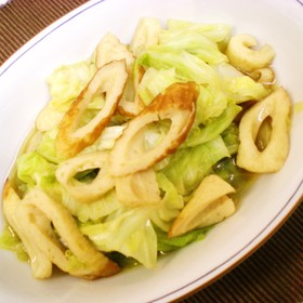 麺つゆで!キャベツと竹輪の煮浸し*簡単*