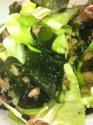 ツナとキャベツとワカメの食物繊維サラダ♡の写真