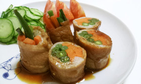 いんげんと人参の肉巻き