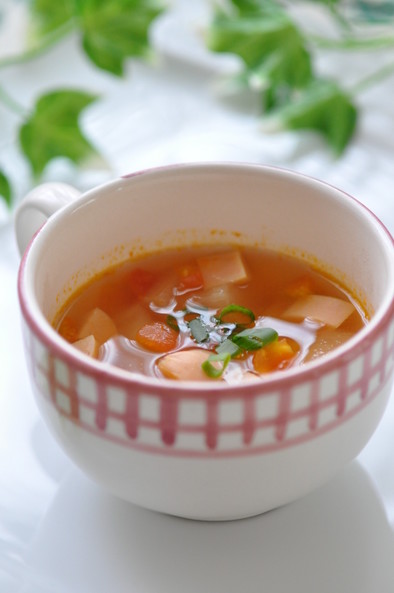 朝に美味しい♡冬瓜とトマトの爽やかスープの写真