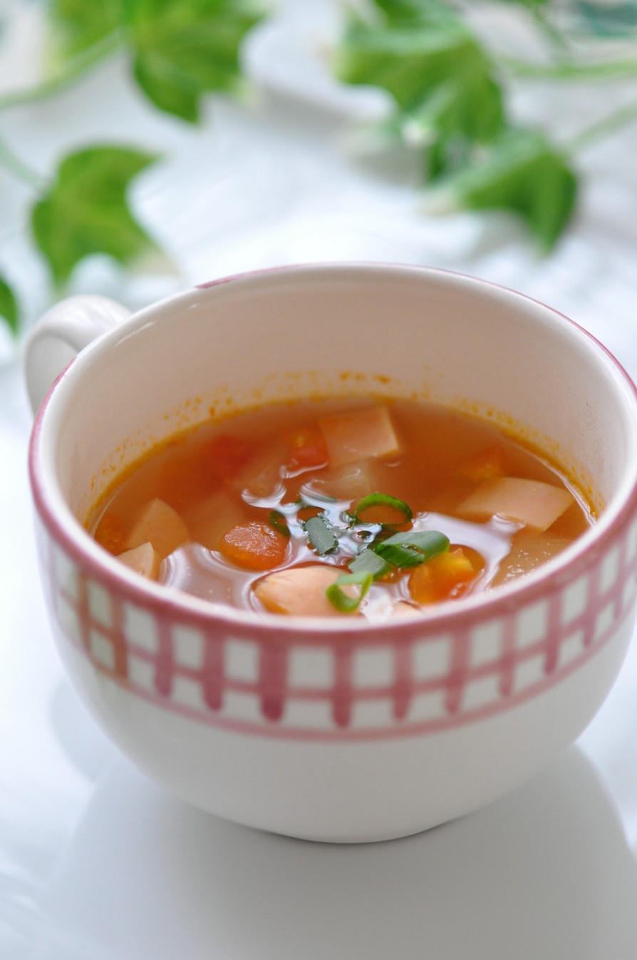 朝に美味しい♡冬瓜とトマトの爽やかスープの画像