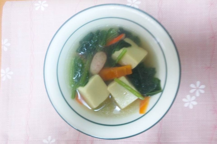 高野豆腐とウインナーのコンソメスープの画像