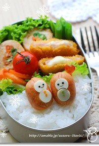 簡単雪だるまのお弁当＊キャラ弁クリスマス