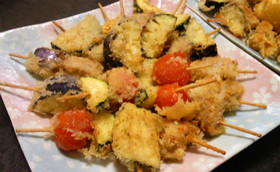【★ナストマトズッキーニ豚ヒレ串揚げ★】
