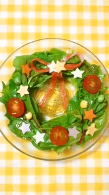クリスマスに☆簡単おしゃれなリースサラダの画像