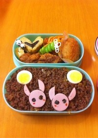 簡単キャラ弁当に☆お月見うさぎ。