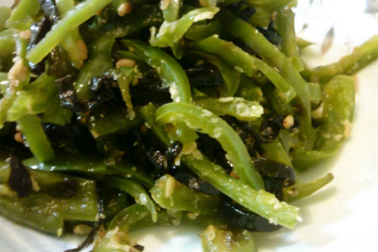 レンジで超簡単 ピーマンのごま昆布和え レシピ 作り方 By りなpon クックパッド