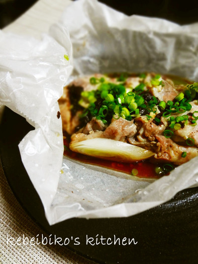豚バラ肉と長葱の包み焼き＊豆鼓風味の写真