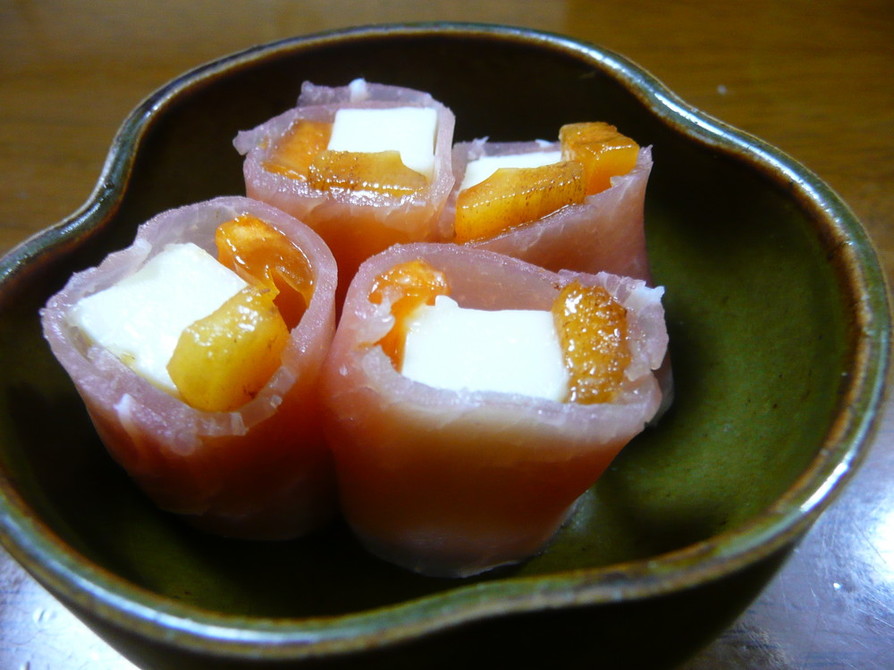 柿とクリームチーズの生ハム巻の画像
