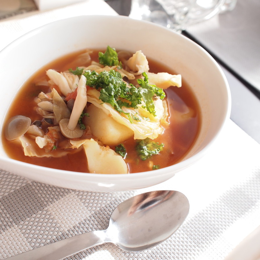 低カロリースロークッカーミネストローネスープのレシピ