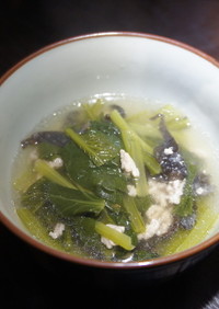 小松菜と豚肉のスープ