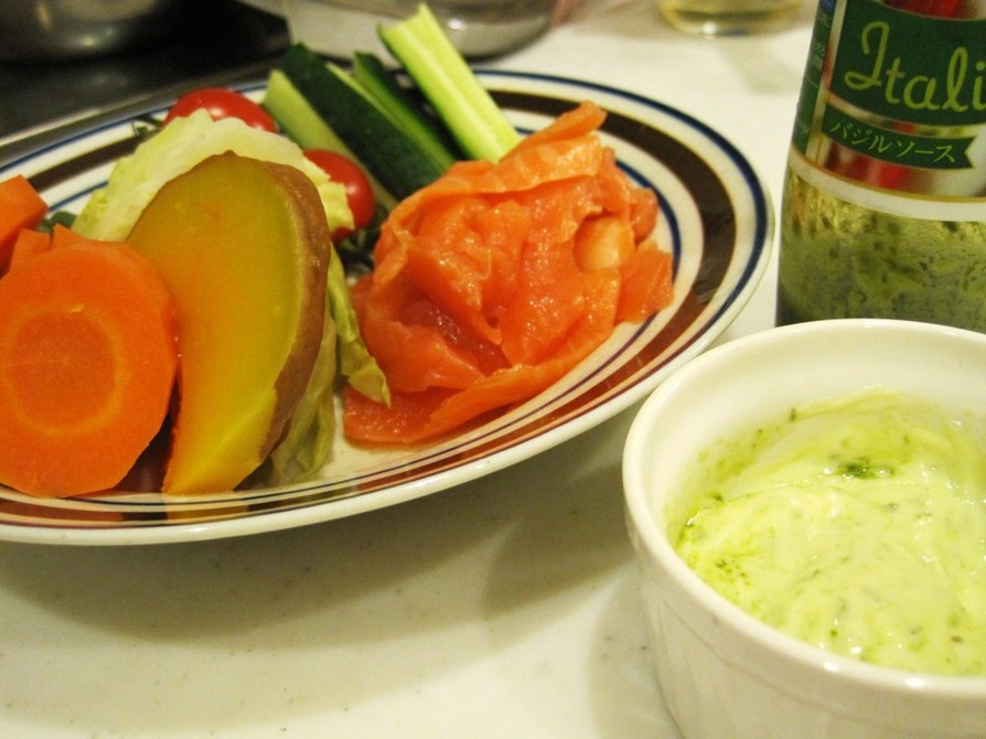 ＊バジルソースディップで温野菜＊の画像