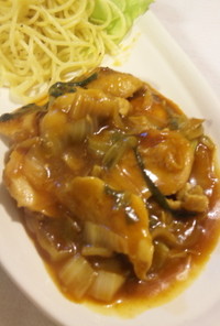 鶏胸肉と白菜・青梗菜のケチャップ餡❤炒め