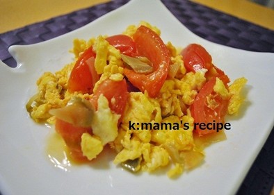 ザーサイで味付け！トマトと卵の炒め物☆の写真