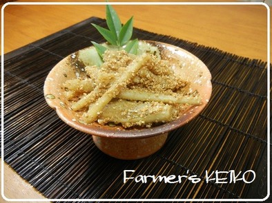 【農家のレシピ】たたきゴボウの酢醤油和えの写真