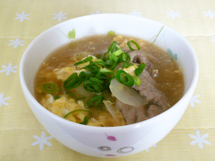 やわらか牛肉＆ふわふわ卵の中華スープの画像