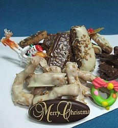 クリスマスにごまペーストとチョコのお菓子の画像