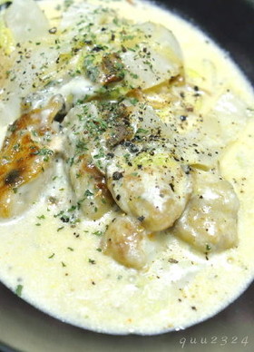 牡蠣と白菜のクリーム煮