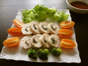 レンジで! たっぷり生姜のチキンロール