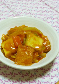 白菜と厚揚げの韓国風炒め煮