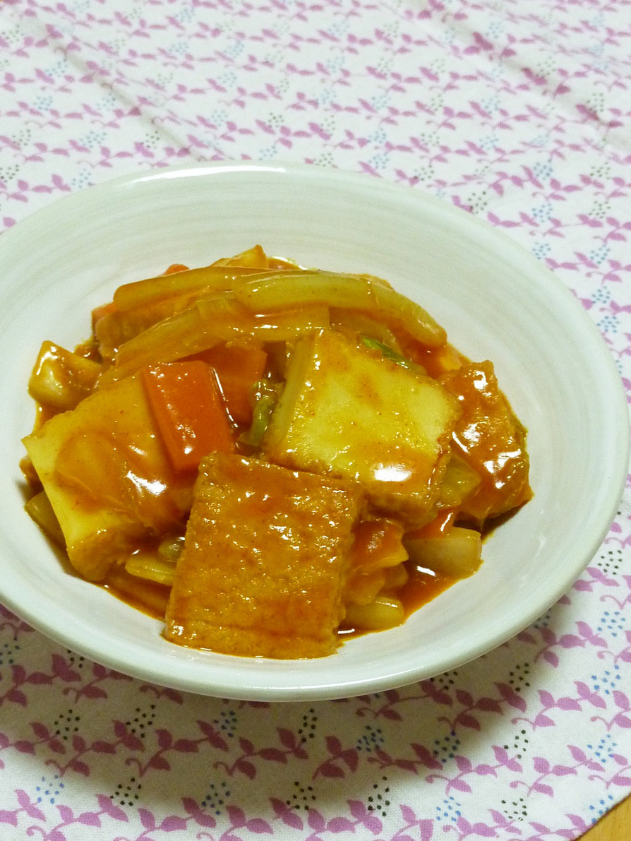 白菜と厚揚げの韓国風炒め煮の画像