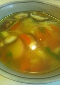 卵豆腐と野菜の中華スープ