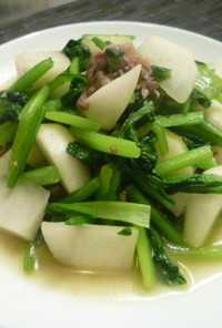 カブと小松菜の炒め物