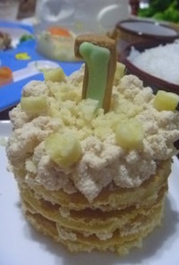 豆腐のクリームで★１歳のお誕生日ケーキ