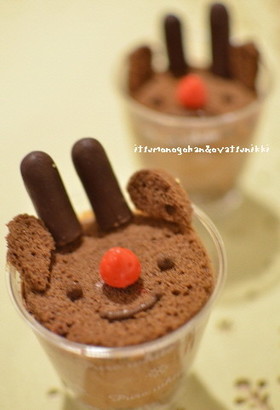 簡単クリスマス☆トナカイのチョコケーキ♪
