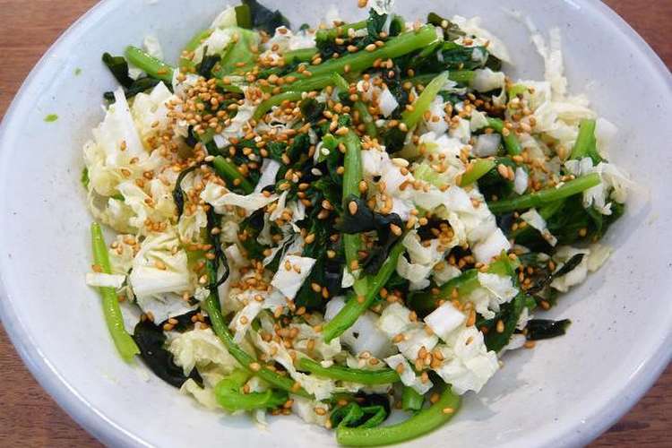 ルッコラと白菜とワカメあえ レシピ 作り方 By ほとはと美穂菓子 クックパッド 簡単おいしいみんなのレシピが357万品