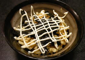 【夜食!朝食にいかが?海苔マヨ天かす丼】