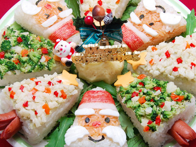サンタとツリーでクリスマス寿司ケーキ レシピ 作り方 By とんがりおむすび クックパッド