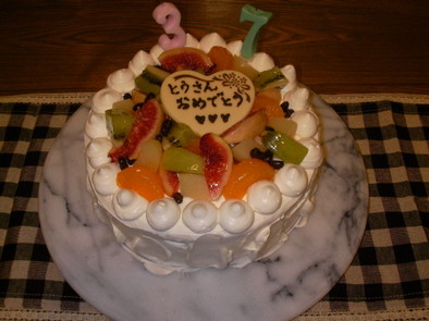 誕生日に☆フルーツケーキ♪の写真