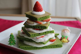 クリスマス♪ほうれん草ホットケーキツリー