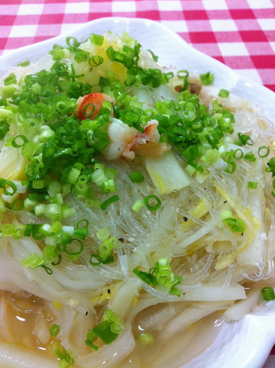 簡単中華♪白菜の芯とはるさめの炒め煮の画像