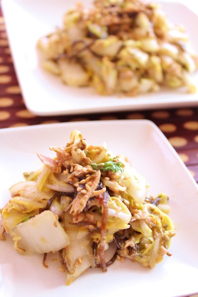 簡単♪生白菜と塩昆布のツナマヨ和風サラダの写真