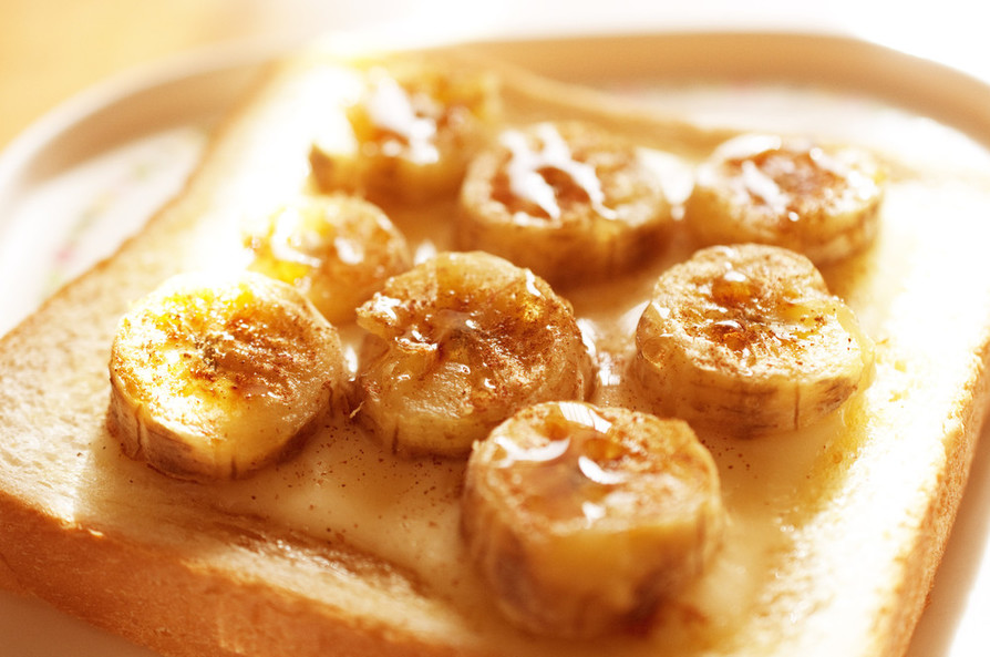 ♡焼きバナナとスライスチーズのトースト♡の画像