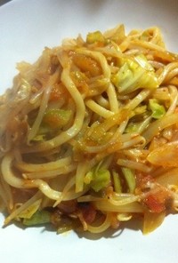 瓶入サルサソースで簡単メキシカン焼うどん